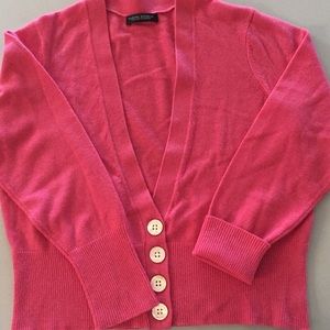 NWOT Cashmere V-neck Cardigan - Rose Pink